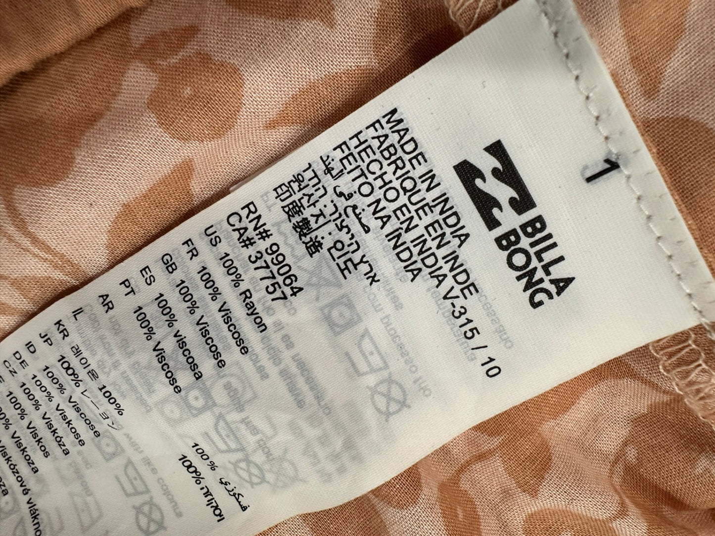 Billabong - Bohemian Blouse - Size 12 - Peach