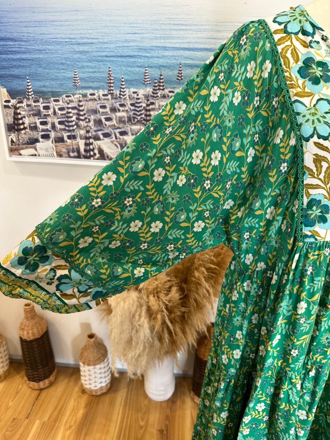 Dreamcatcher - Bohemian Dress - Size 8 - Green Tones