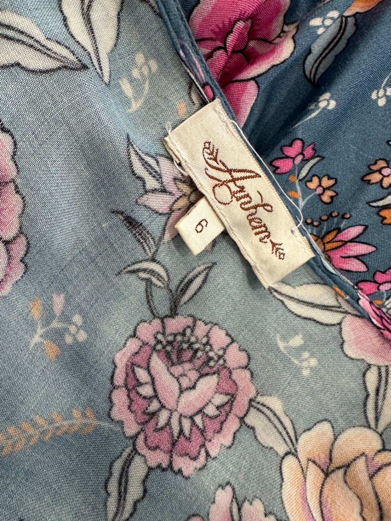 Arnhem - Bohemian Wrap Dress - Size 6 - Blue with Florals