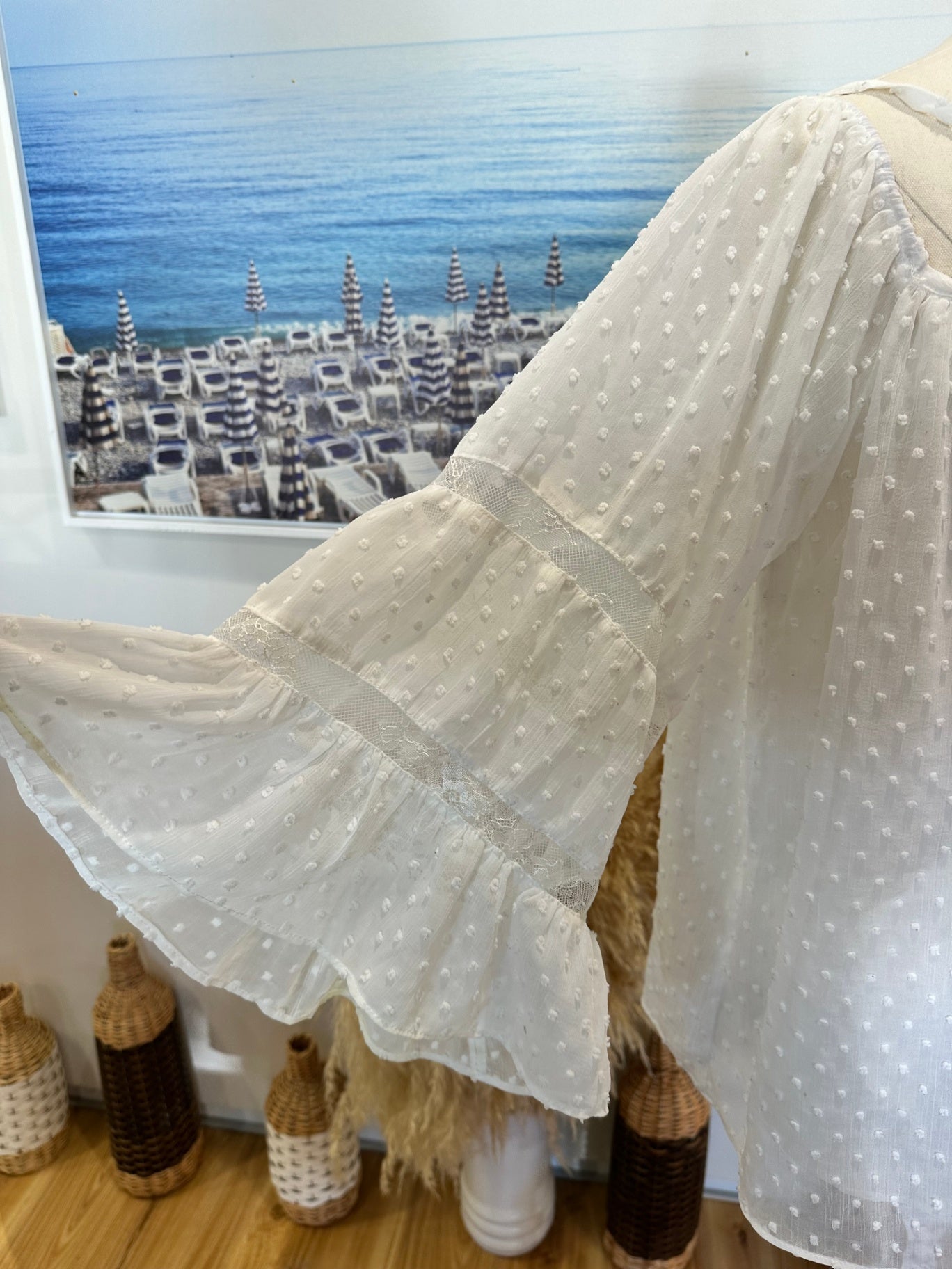 Madison Square - Bohemian Blouse - Large - White