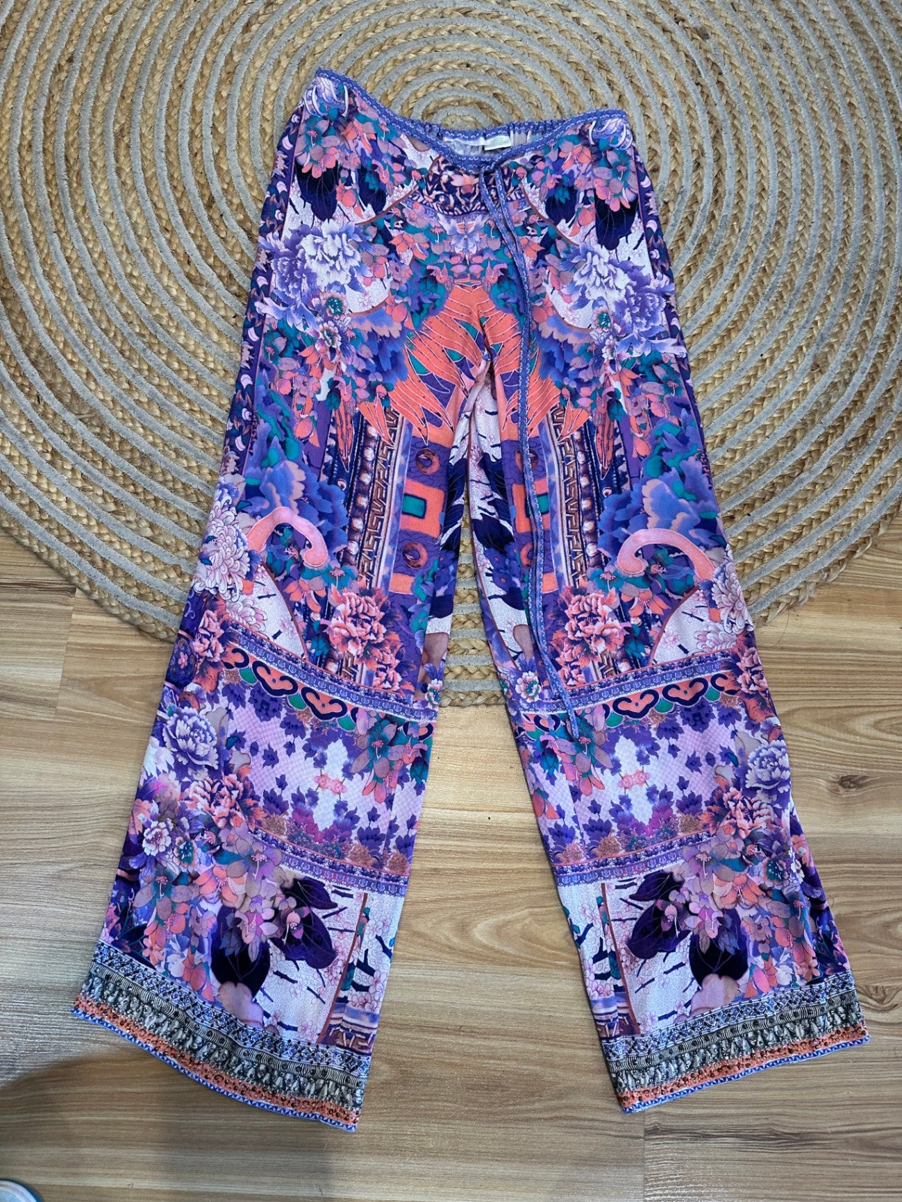 Camilla - Summer Pants - Size 10/12 - Purple + Pink