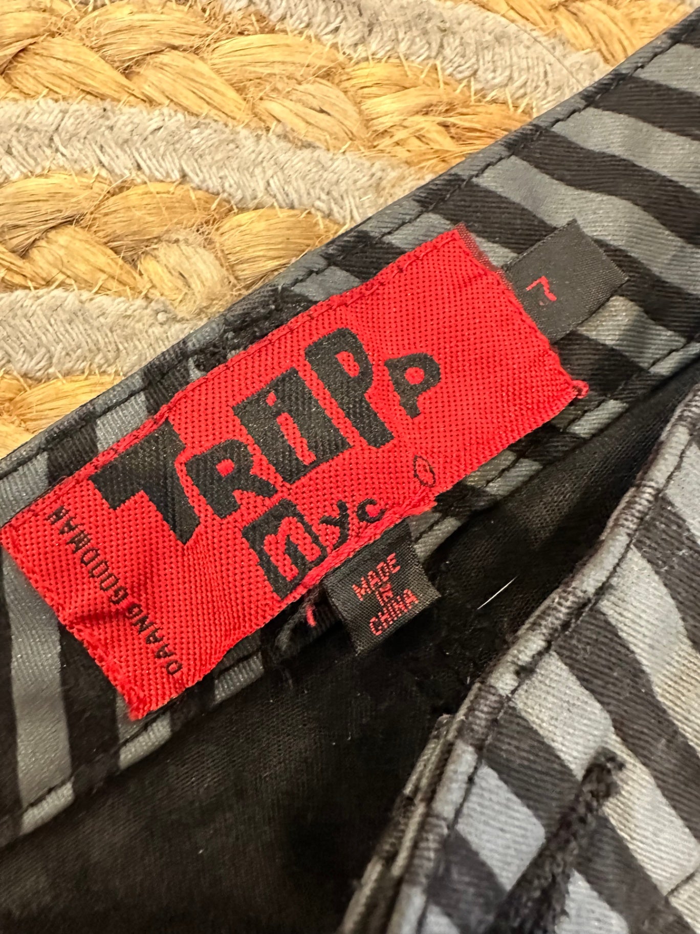 Tripp Pants - Small - Black and grey striped