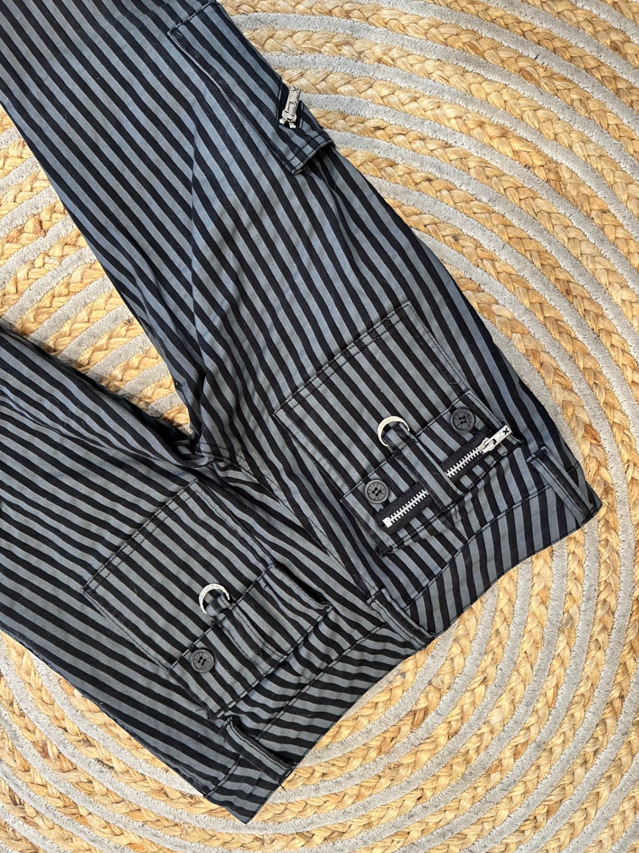 Tripp Pants - Small - Black and grey striped