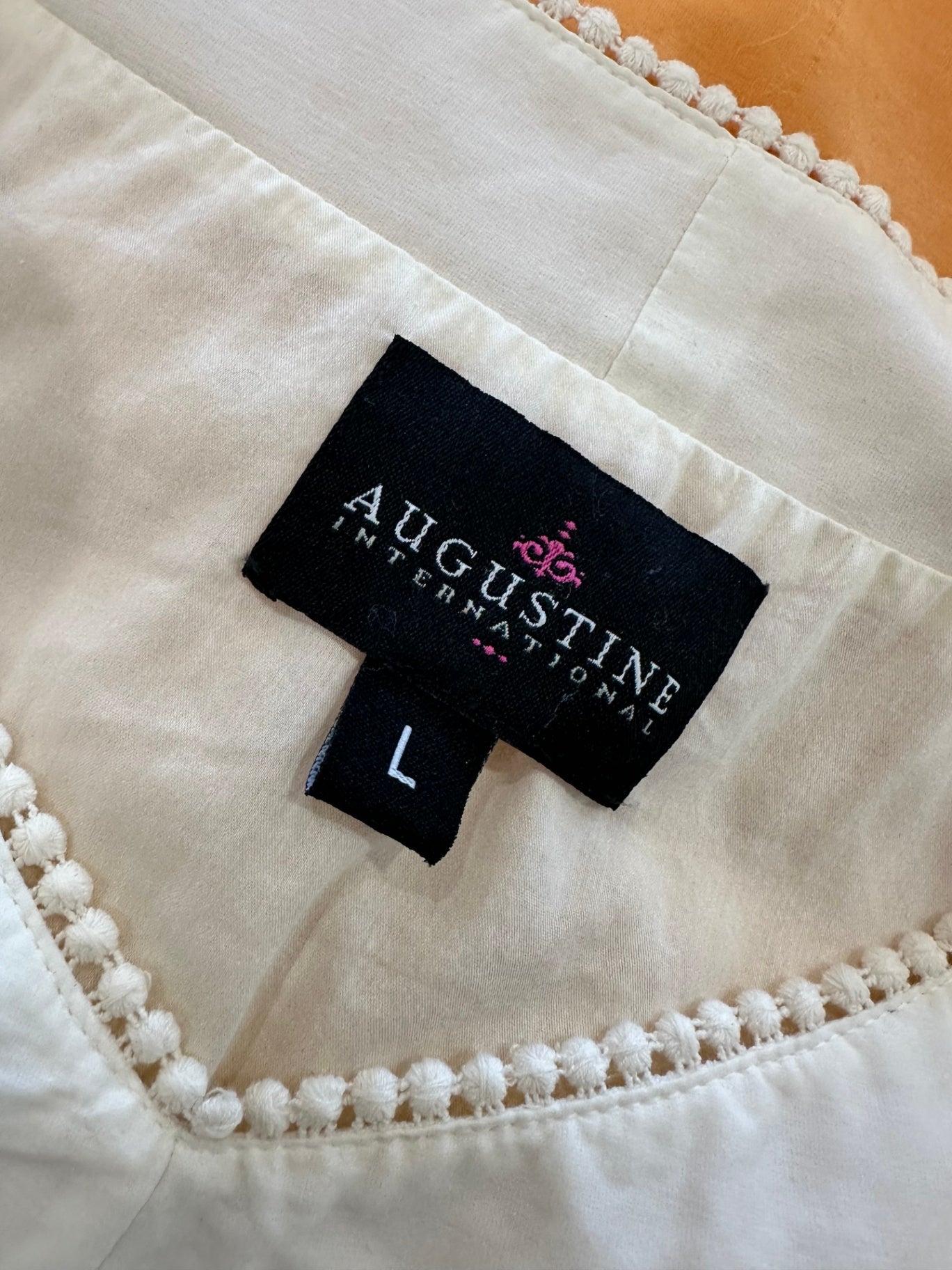Augustine - Kaftan - Large - Silk Blend - Cream and peach