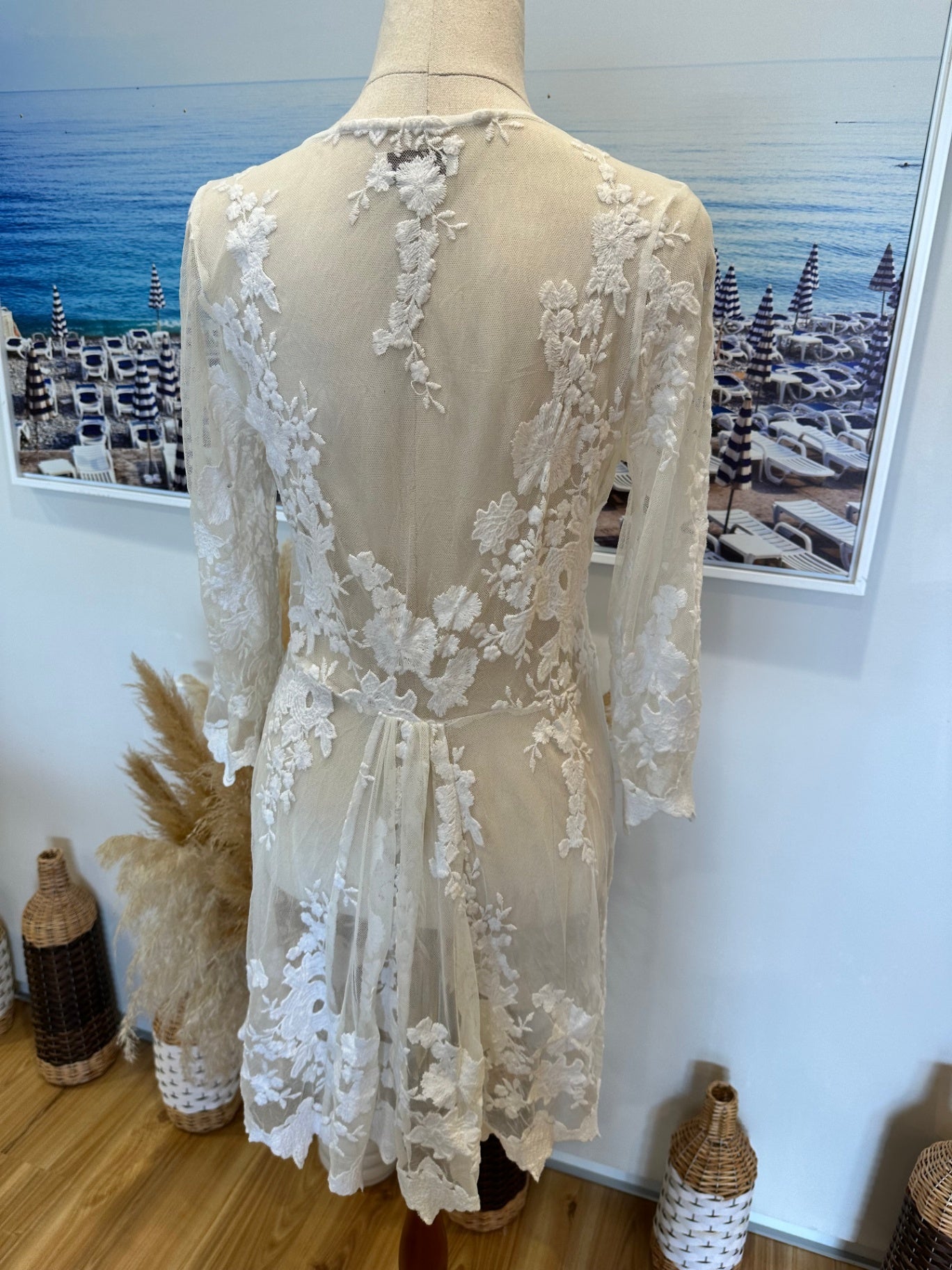 Arnhem - Lace Cardigan - Small - Cream/White