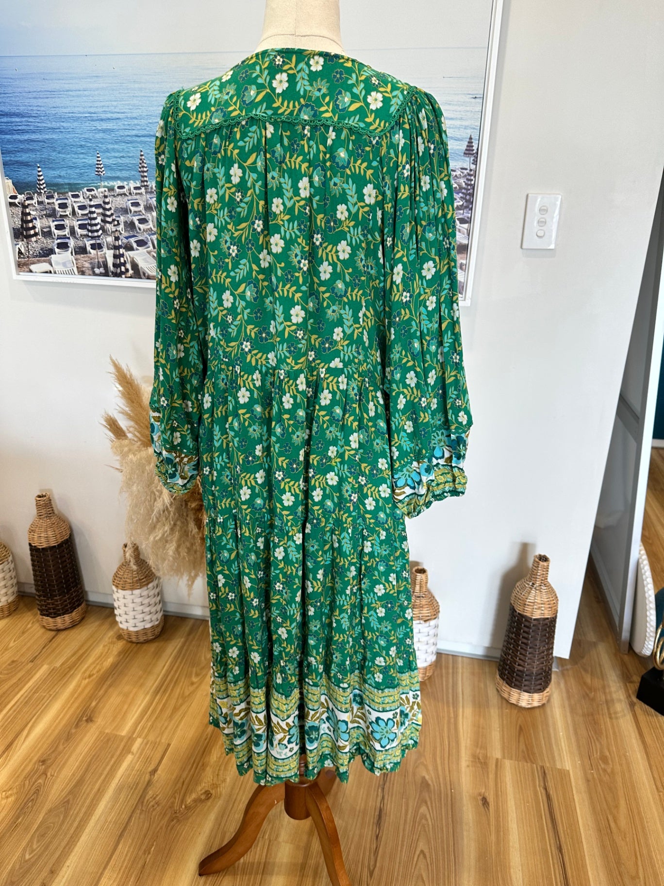 Dreamcatcher - Bohemian Dress - Size 8 - Green Tones