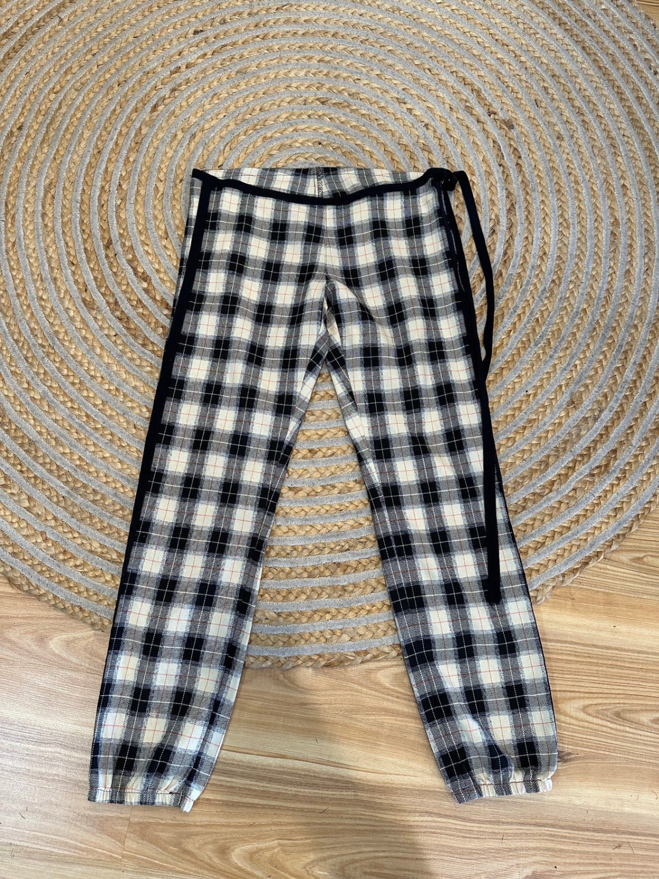 Handmade Pants - Size Small - Plaid - Black tones