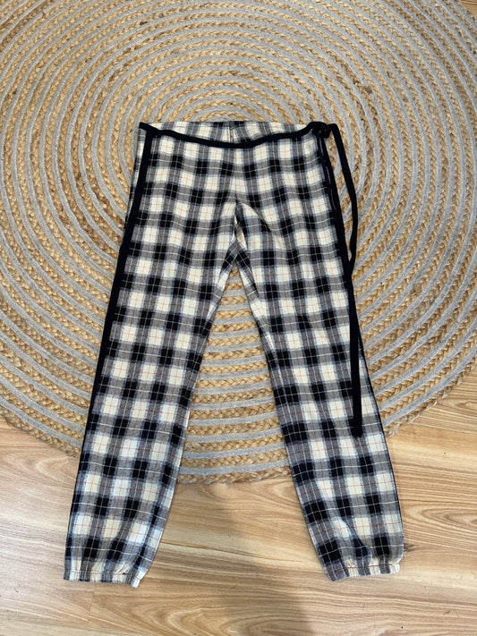 Handmade Pants - Size Small - Plaid - Black tones