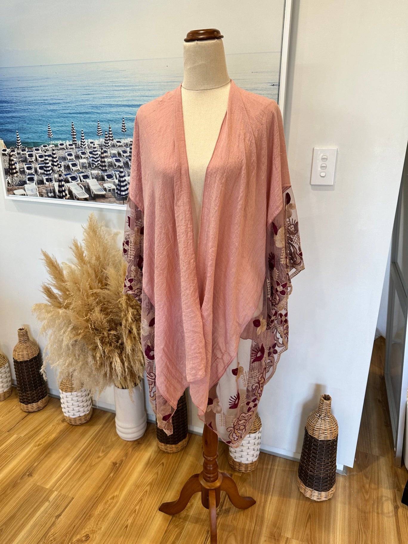 Pink Lace Kaftan / Kimono
