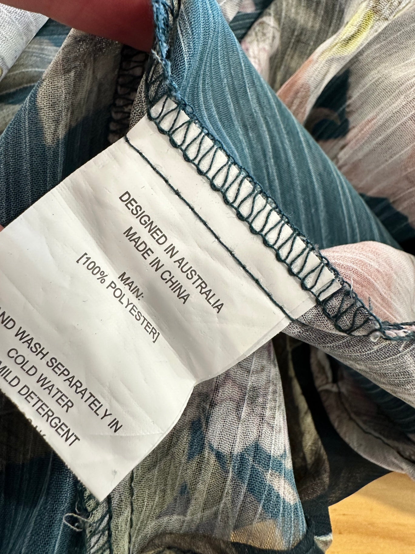 White Closet - Blouse - Size 10 - Green w Florals