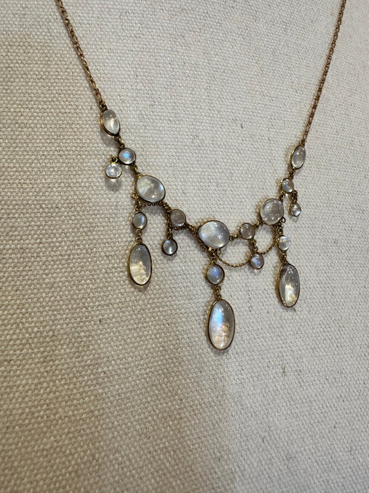 Necklace - Golden with Pearlescent accents