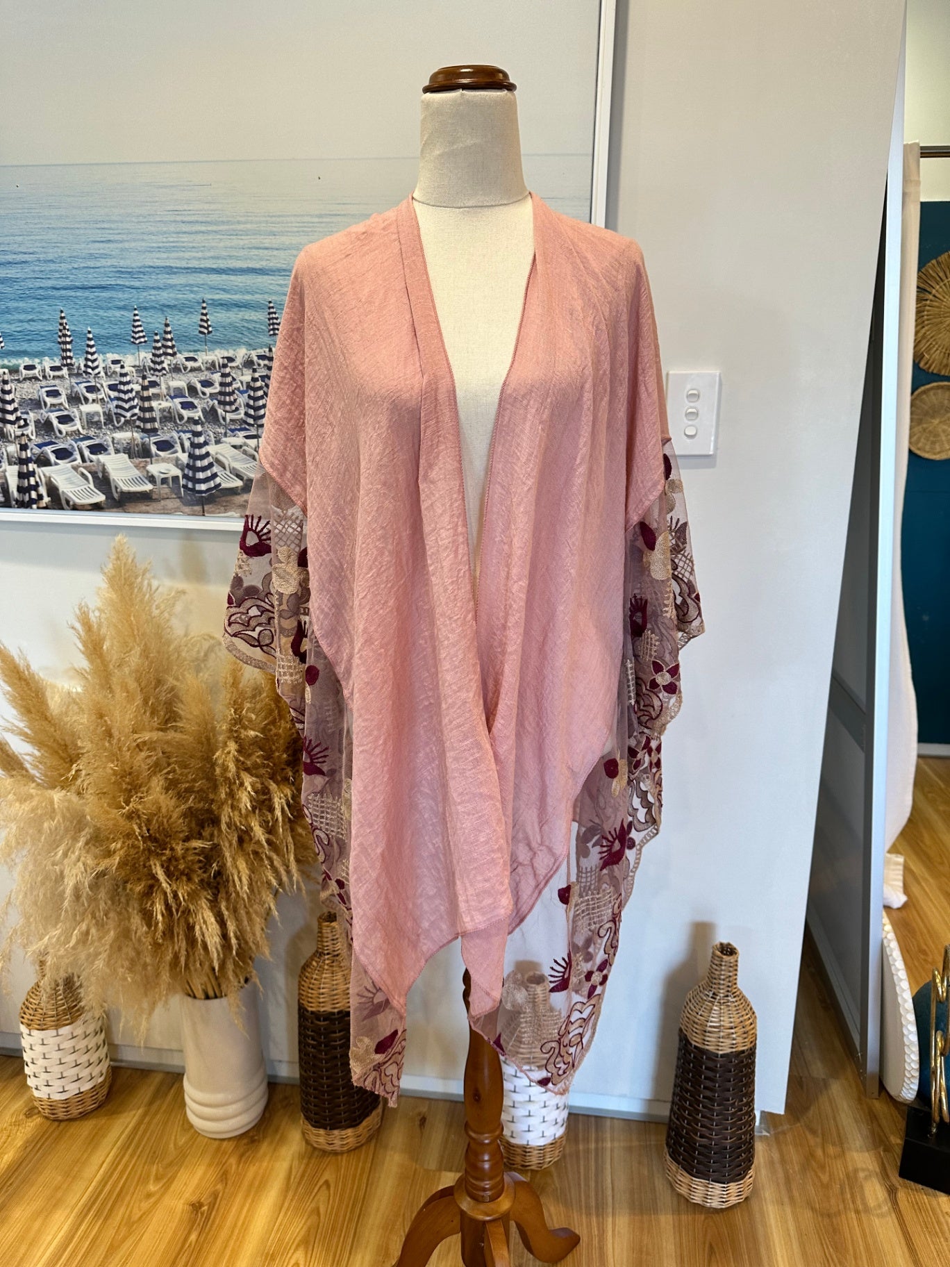 Pink Lace Kaftan / Kimono
