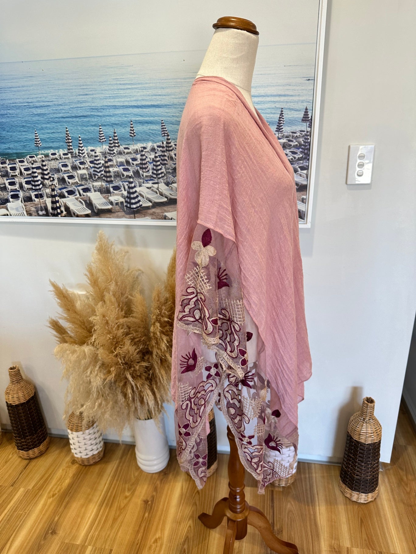 Pink Lace Kaftan / Kimono
