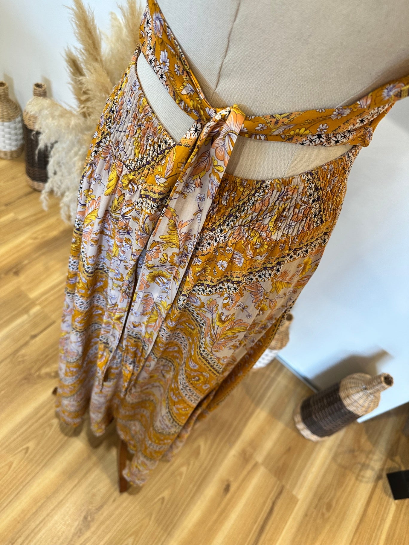 Jaase - Maxi Dress - Small - Yellow and pink
