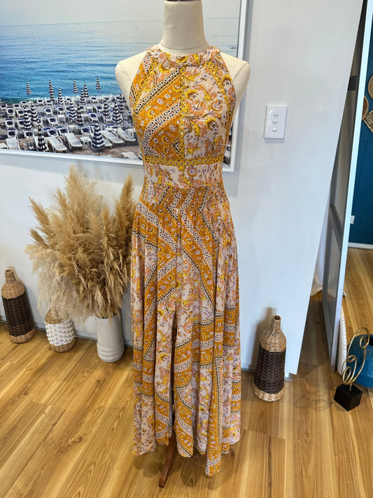 Jaase - Maxi Dress - Small - Yellow and pink