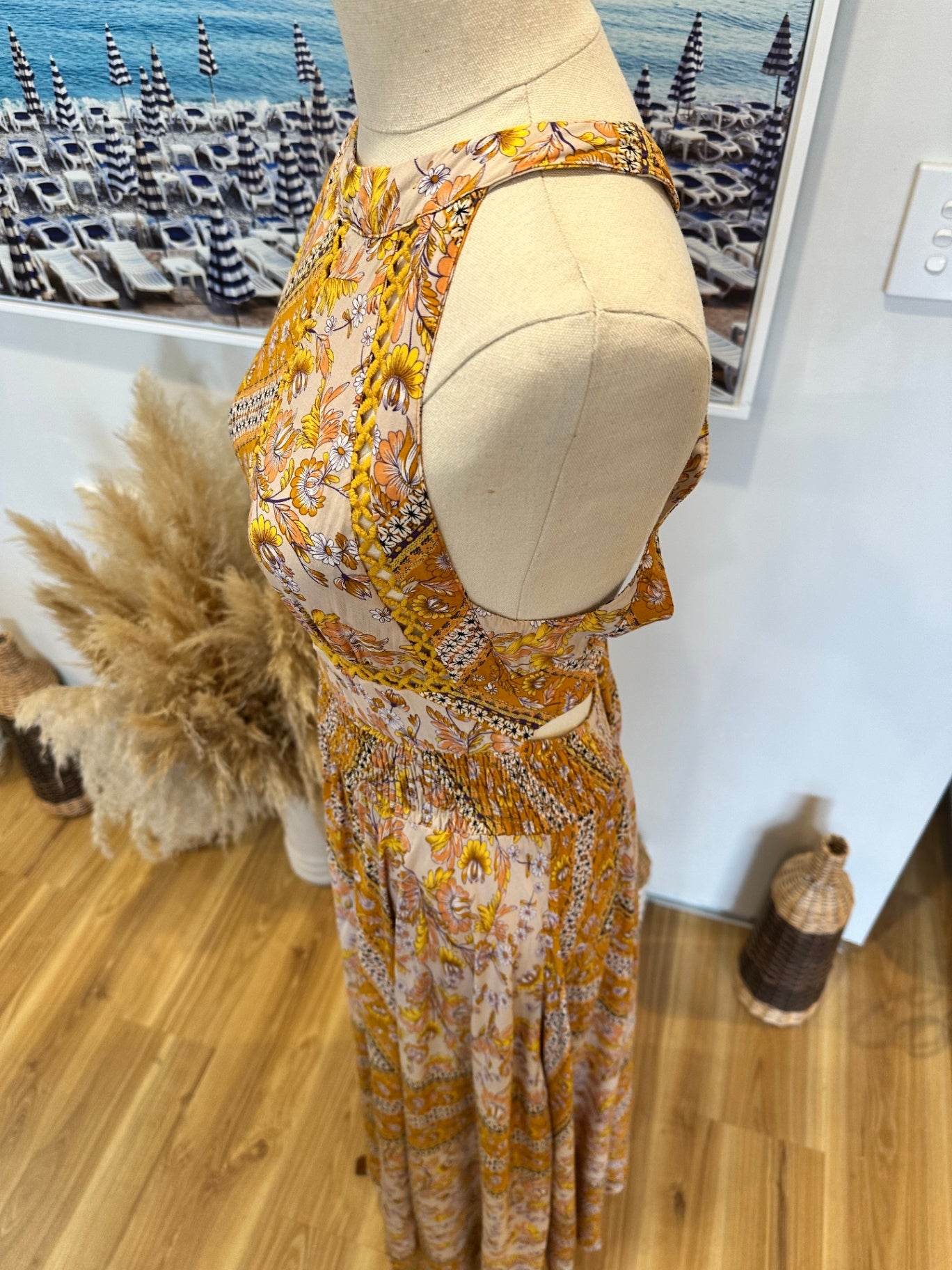 Jaase - Maxi Dress - Small - Yellow and pink