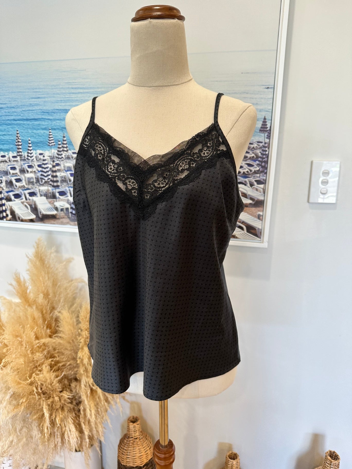 Bras n Things - Black Lace Camisole - Size 10