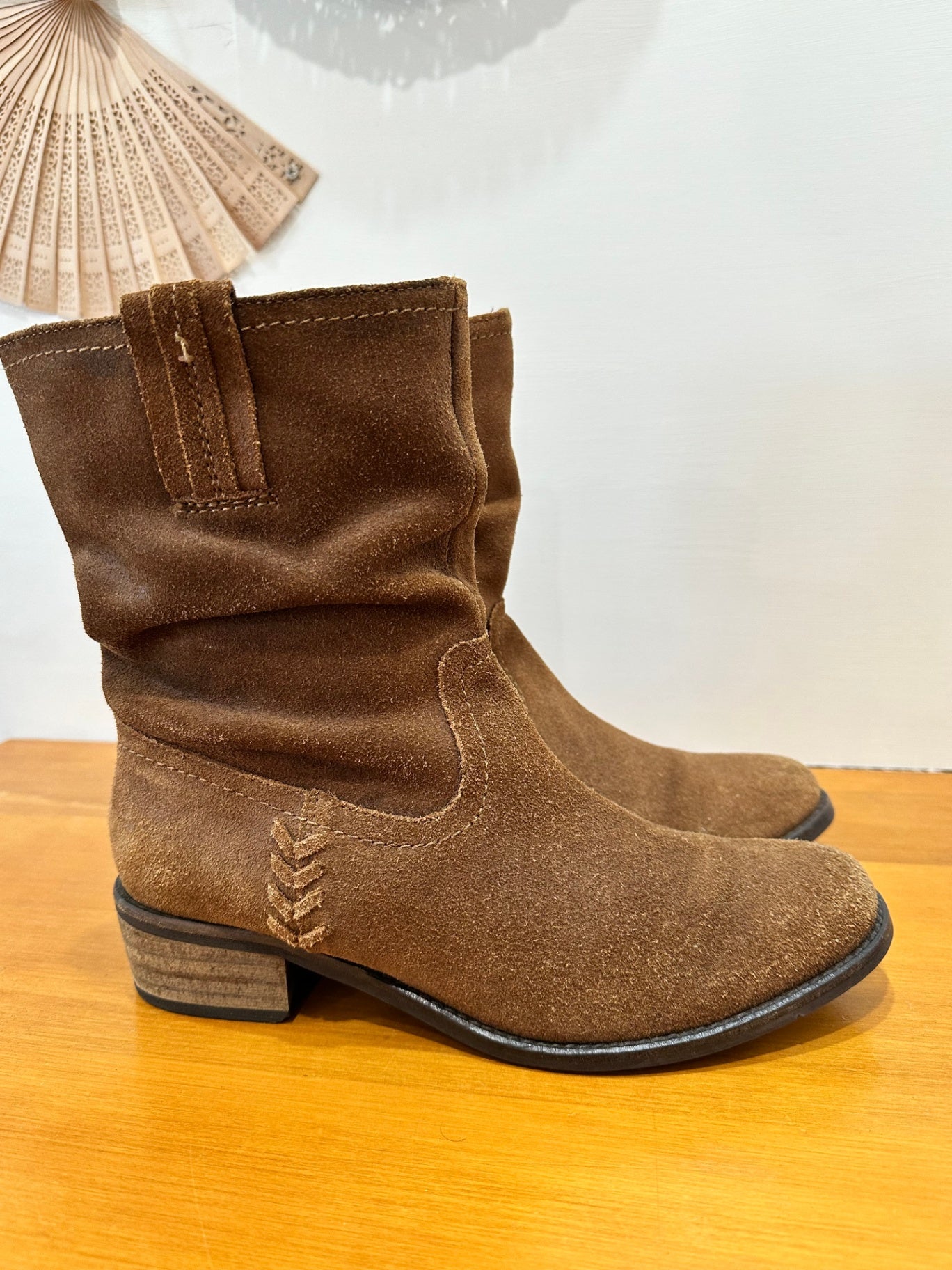 Next - Cowgirl - Tan Suede Boots - Size EU 40 