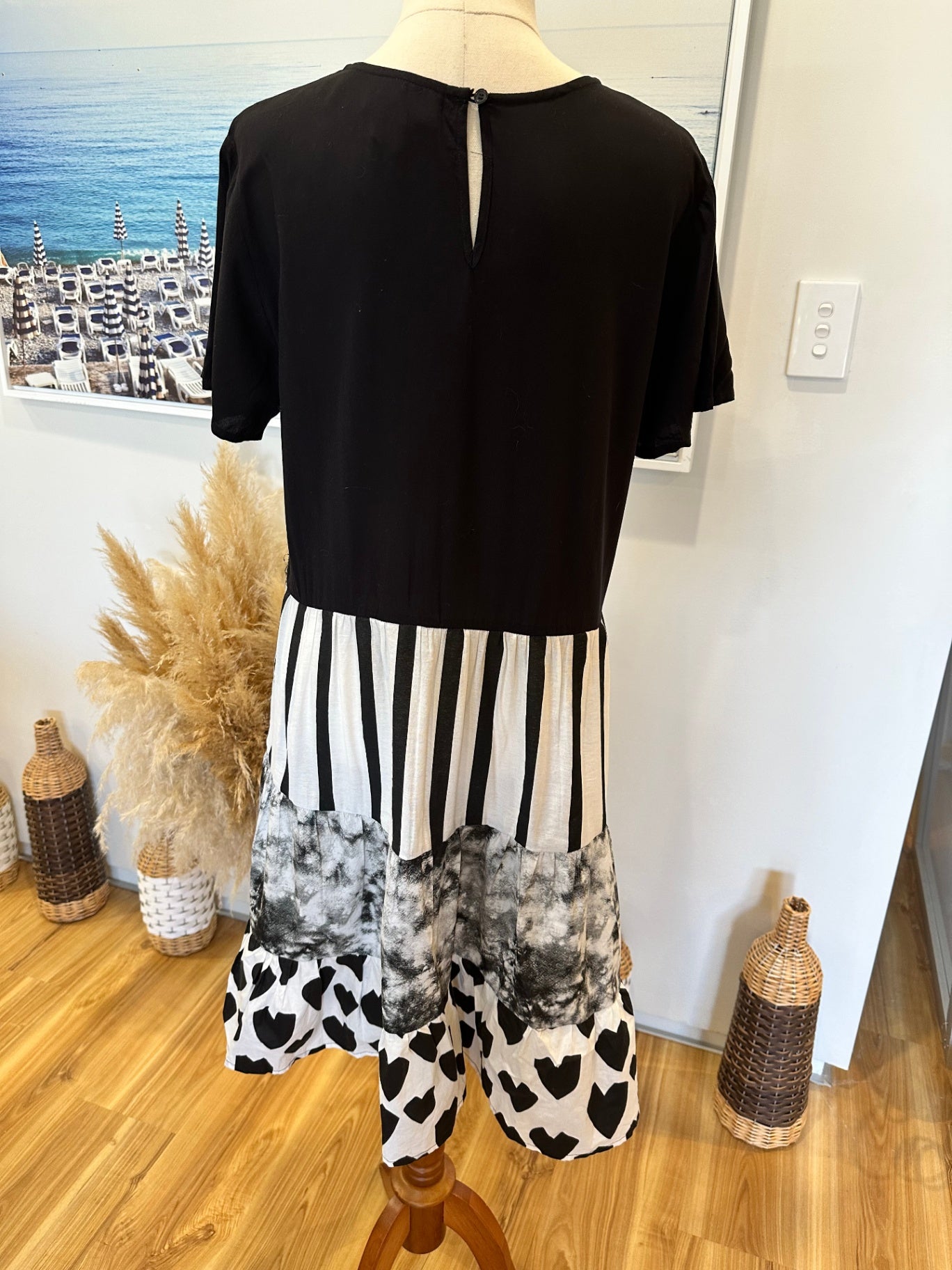 Federation Dress - Extra Small - Black and white