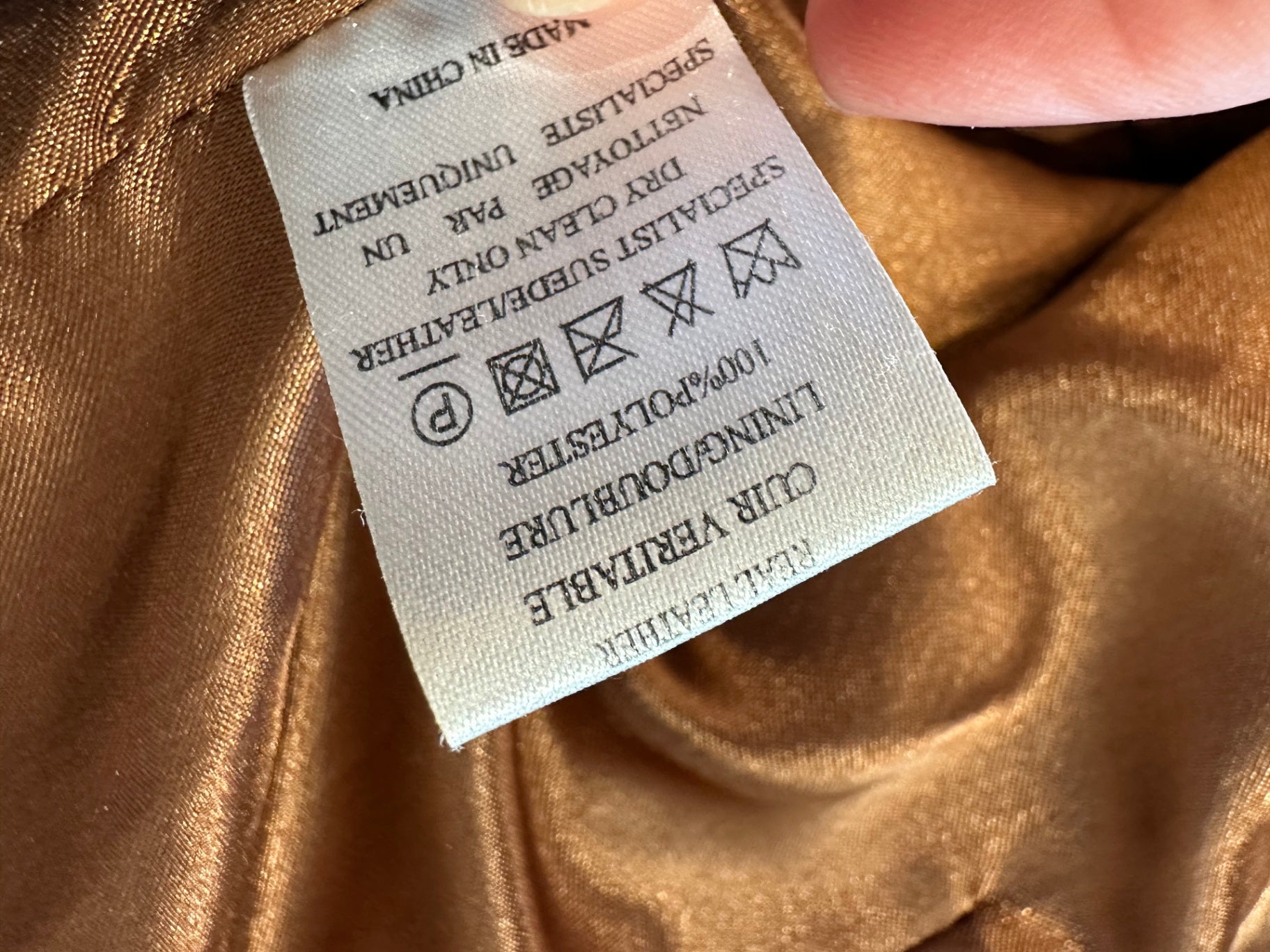 Leather Jacket - Size 10 - Tan Brown