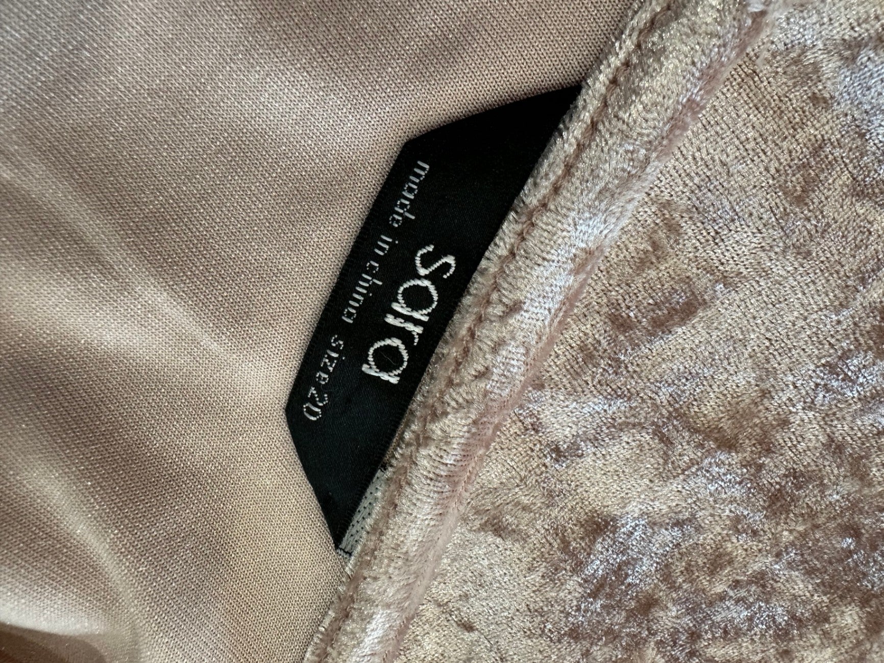 Sara - Velvet Camisole - Extra Large - Pink