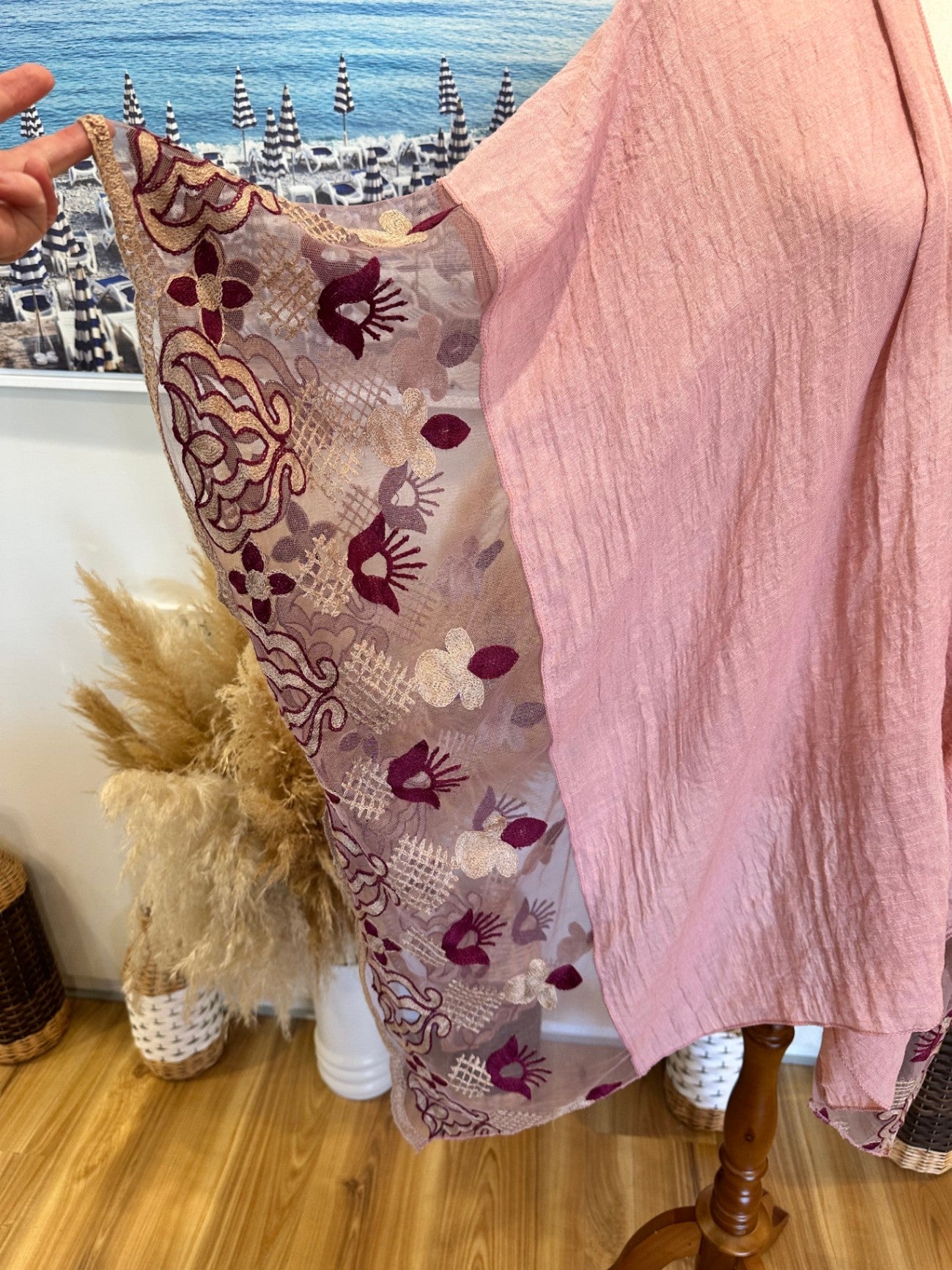 Pink Lace Kaftan / Kimono