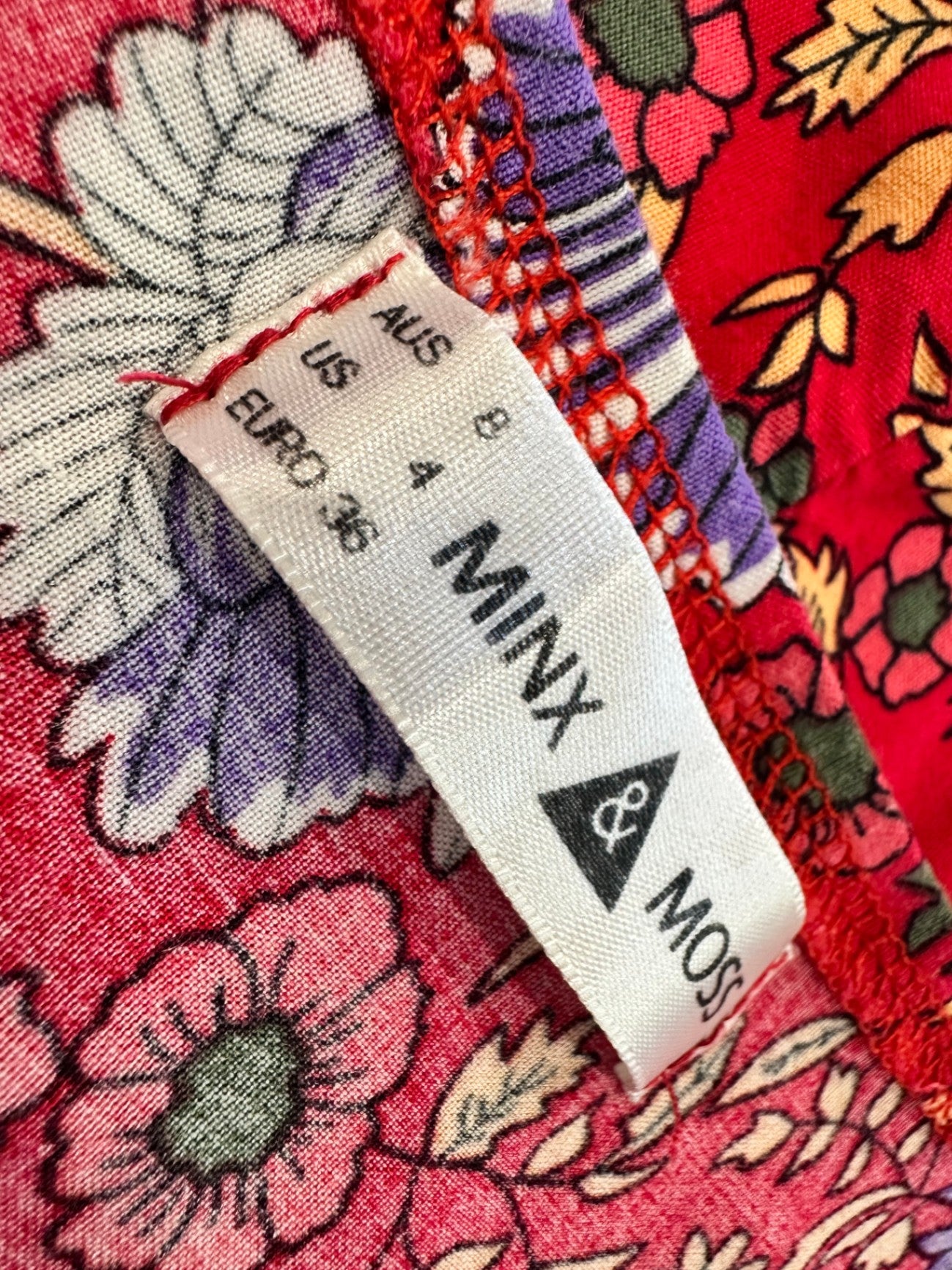 Minx & Moss - Cross Body Bohemian Dress - Size 8 - Red