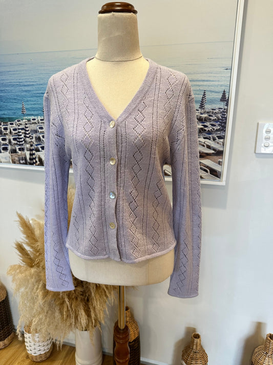 ICON Cardigan Small Lavender