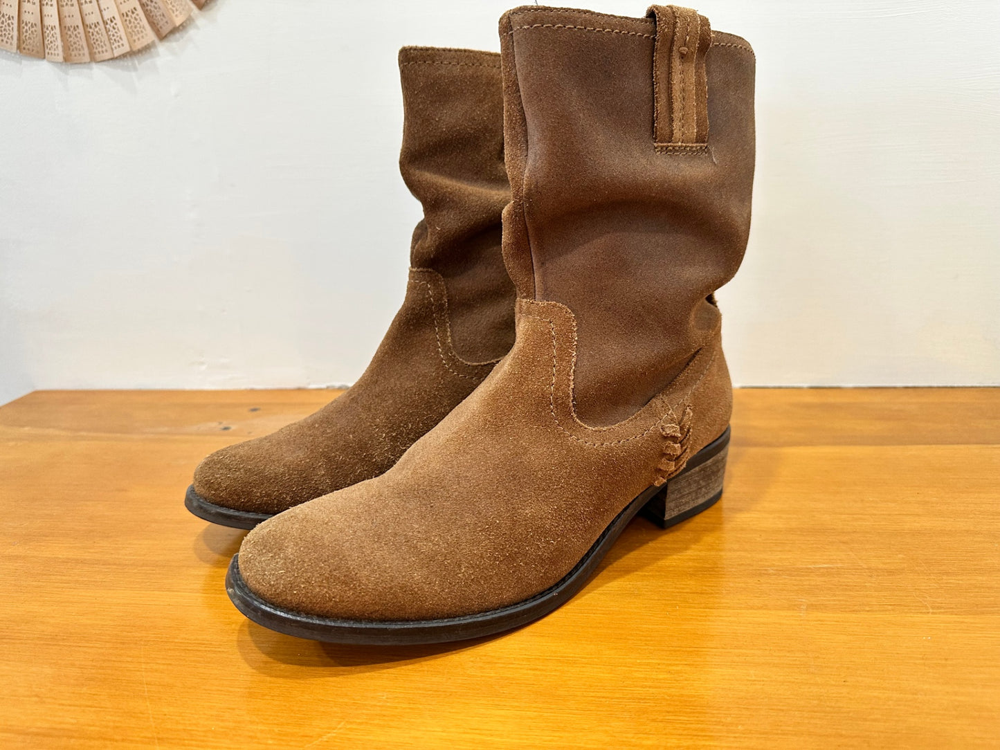 Next - Cowgirl - Tan Suede Boots - Size EU 40 