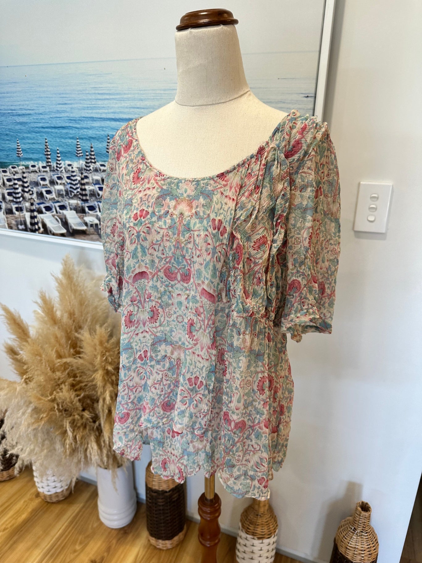 Moss - 100% Silk Blouse - Small / Medium