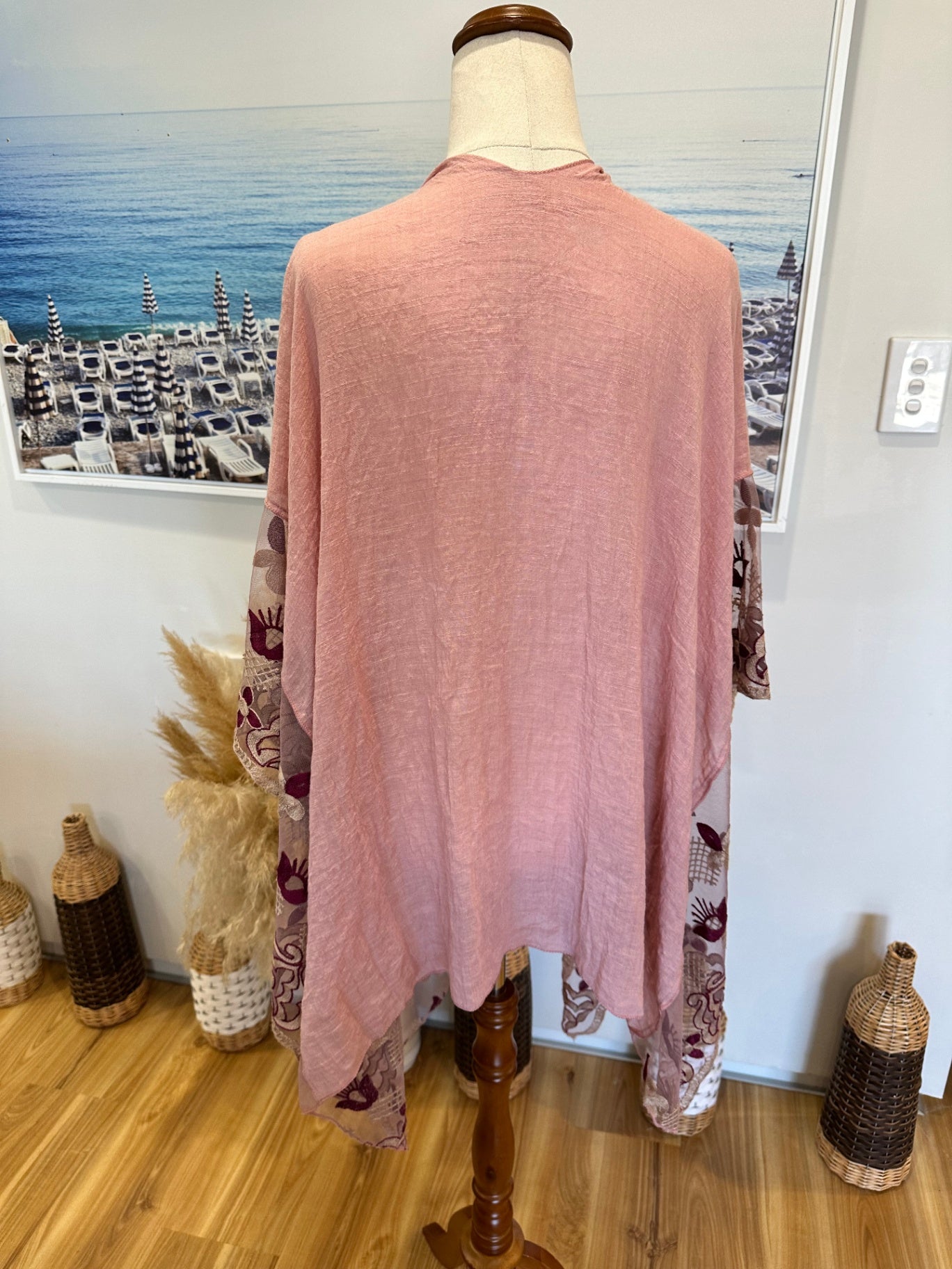 Pink Lace Kaftan / Kimono