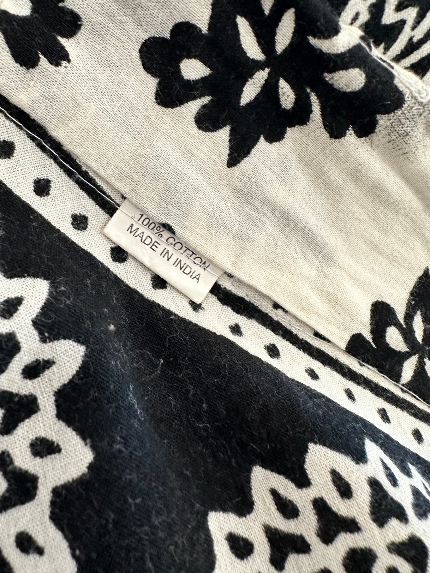 Wraparound Skirt - Black and White w Elephant & Turkey Motif