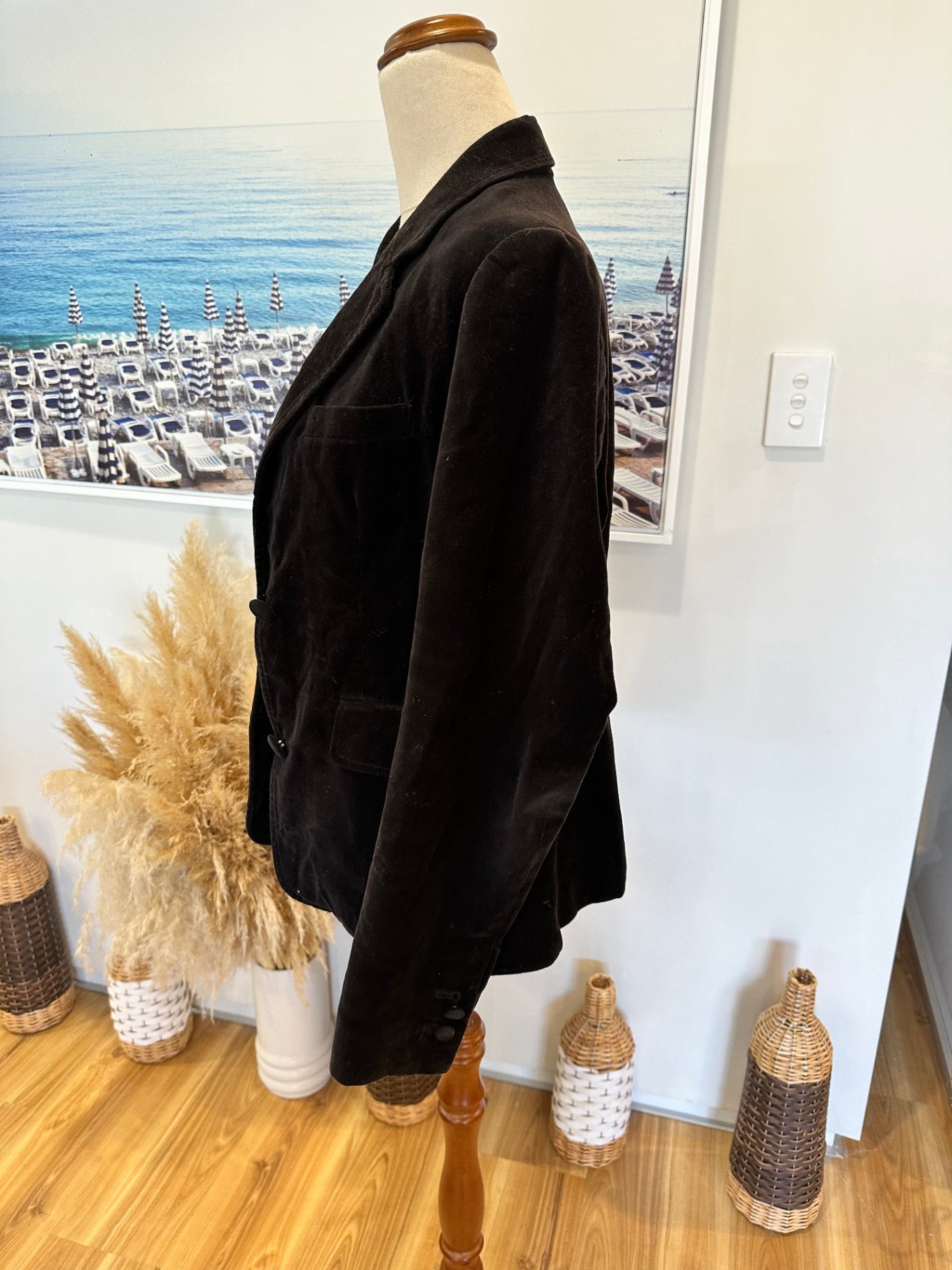 Emerge - Velvet Blazer - Size 12 - Black