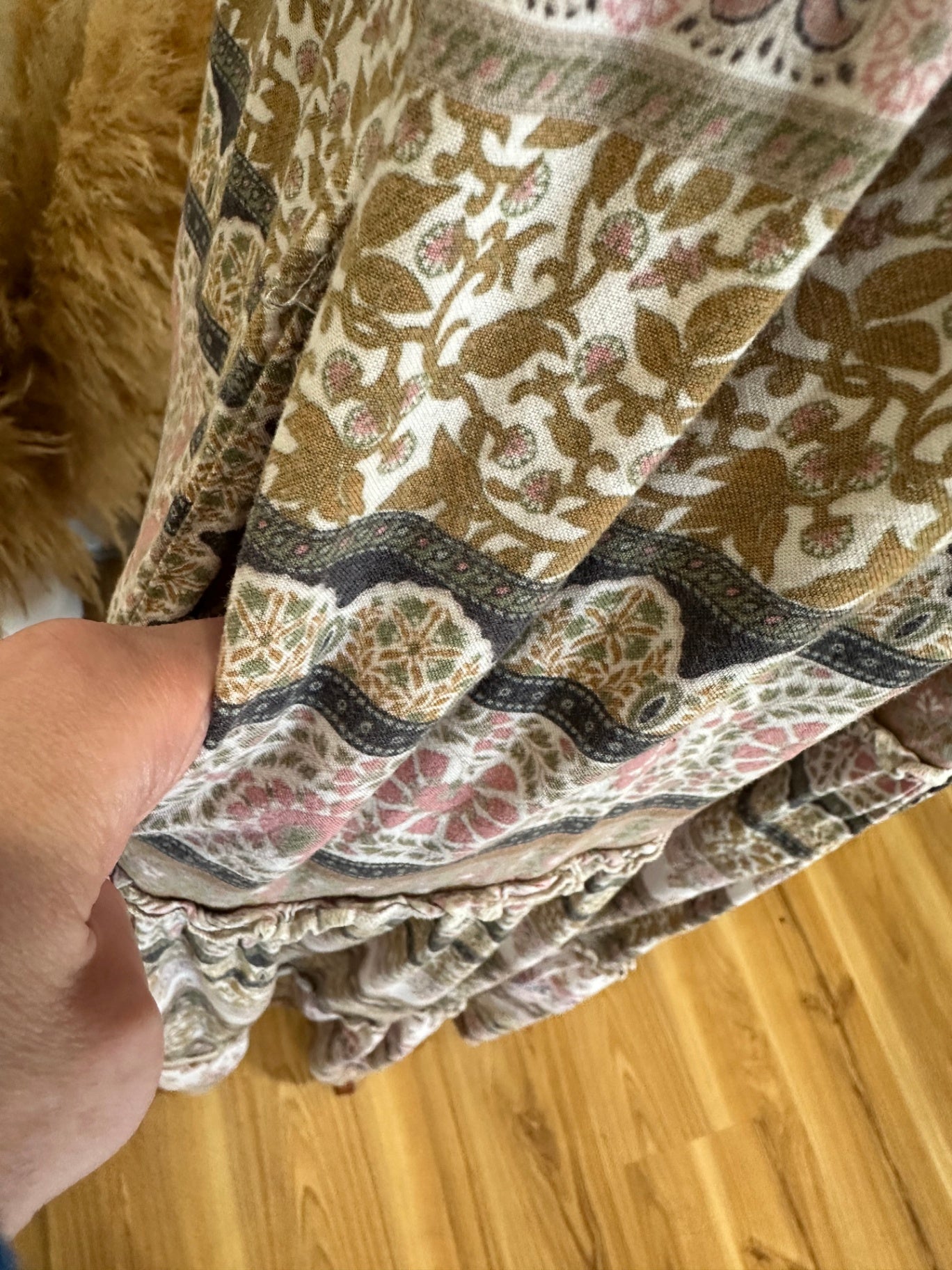 Iris Maxi - Bohemian Maxi Dress - Size 8 - Beige / Pink / Cream