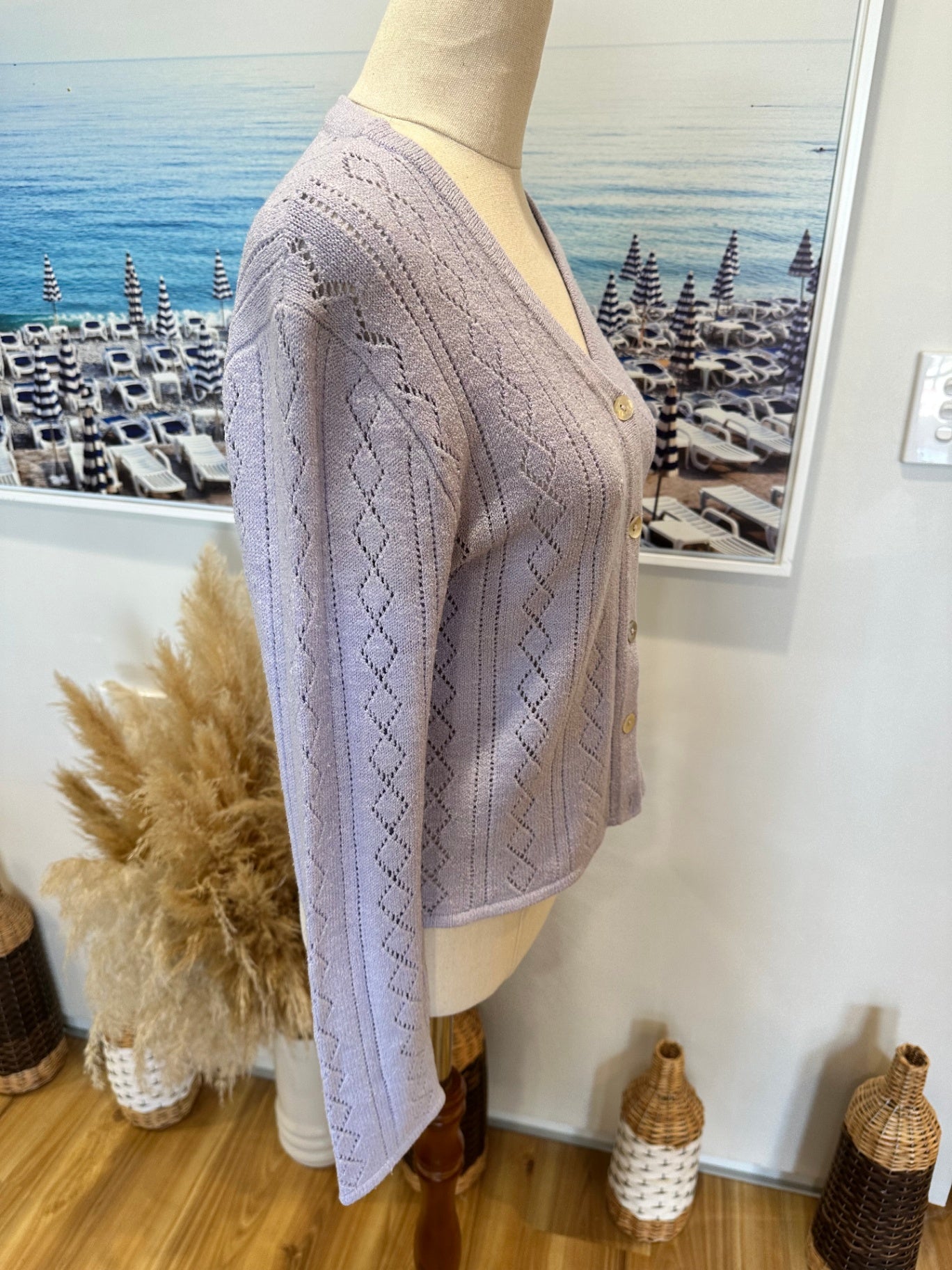 ICON Cardigan Small Lavender