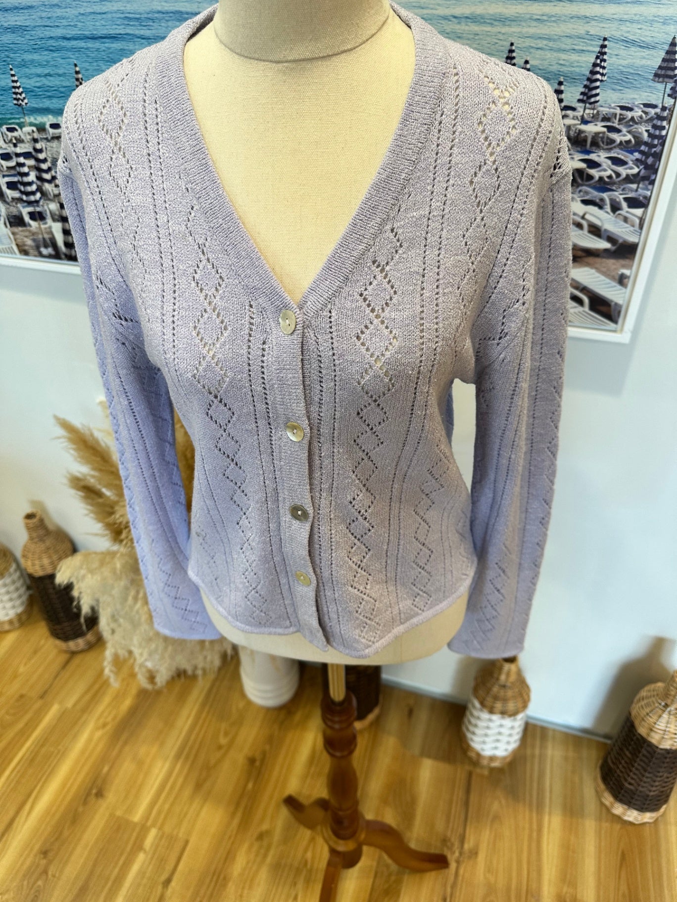 ICON Cardigan Small Lavender