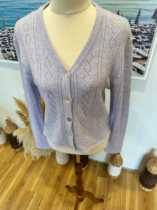 ICON Cardigan Small Lavender
