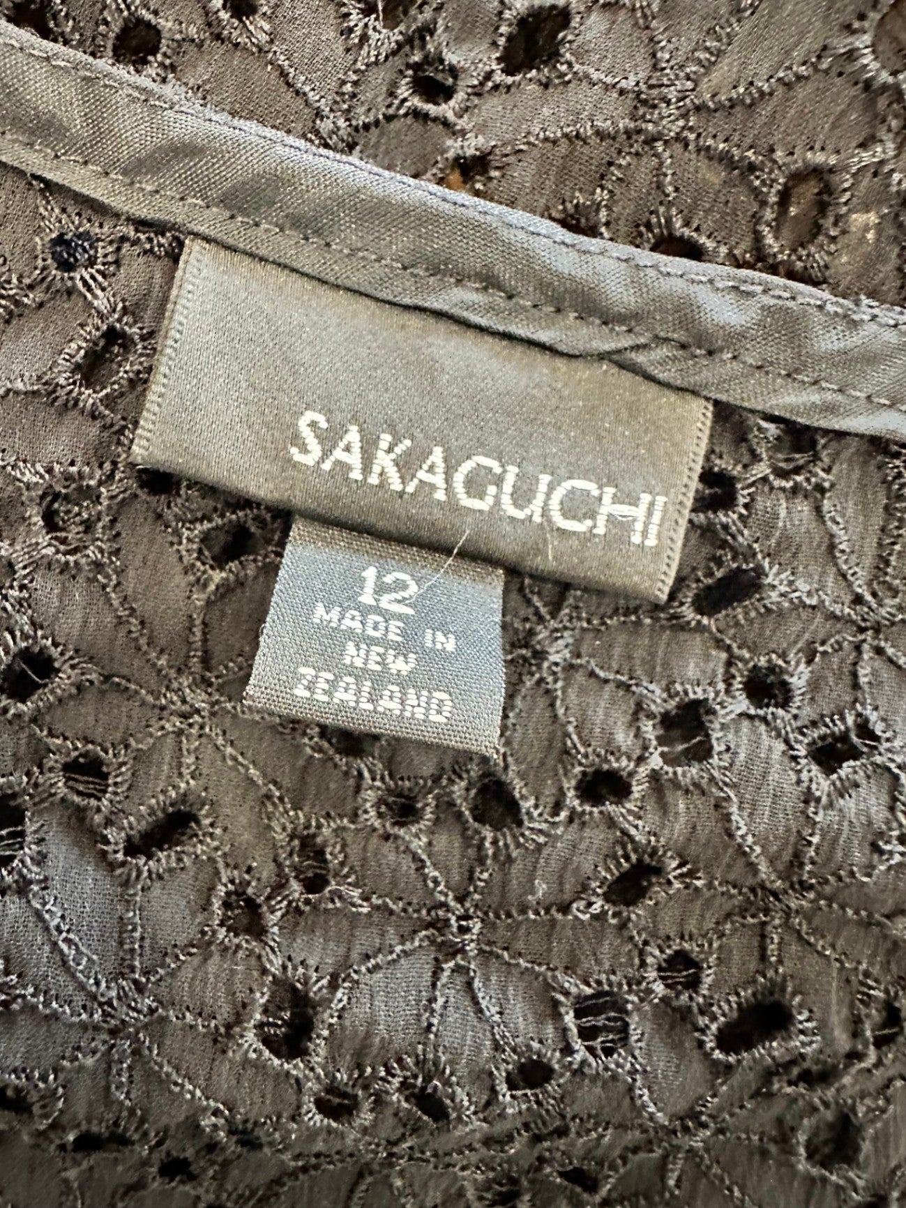 Sakaguchi - Made in New Zealand Dress - Size 12 - Black w Lace