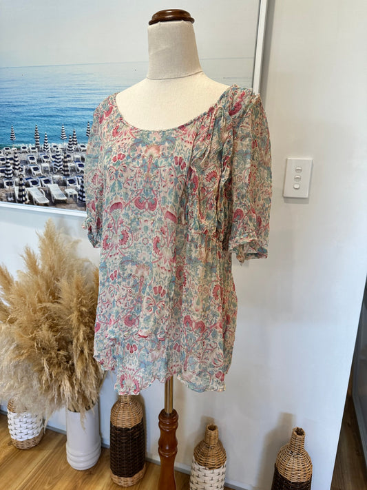 Moss - 100% Silk Blouse - Small / Medium