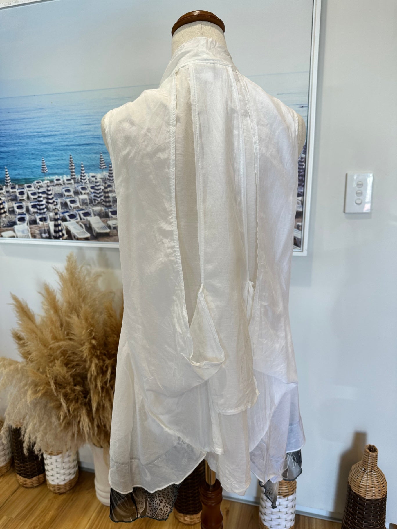 Boo Radley - Bohemian Vest - Small - Grey & White