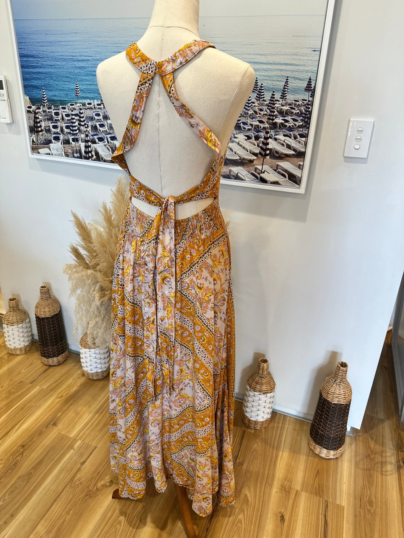 Jaase - Maxi Dress - Small - Yellow and pink