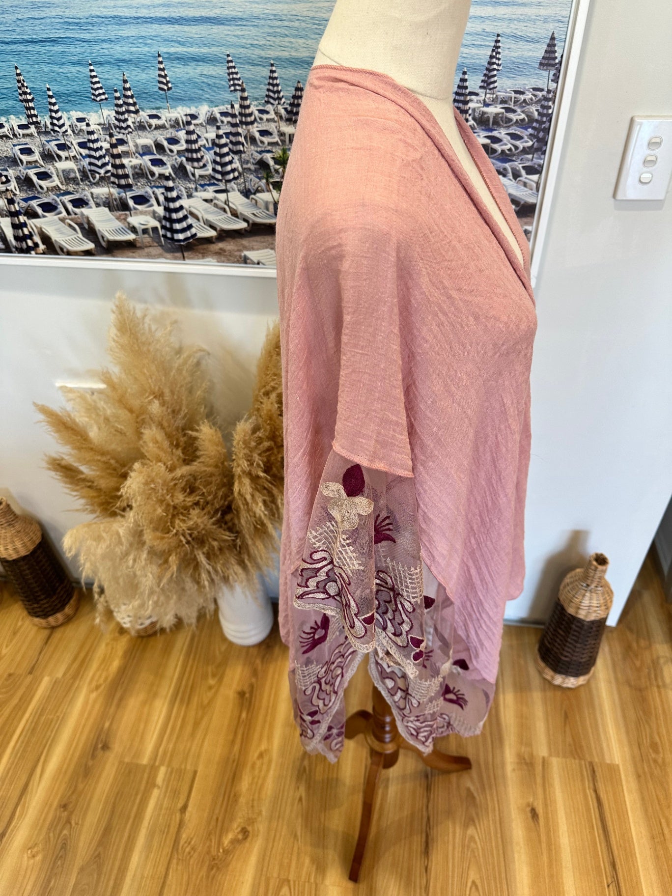 Pink Lace Kaftan / Kimono