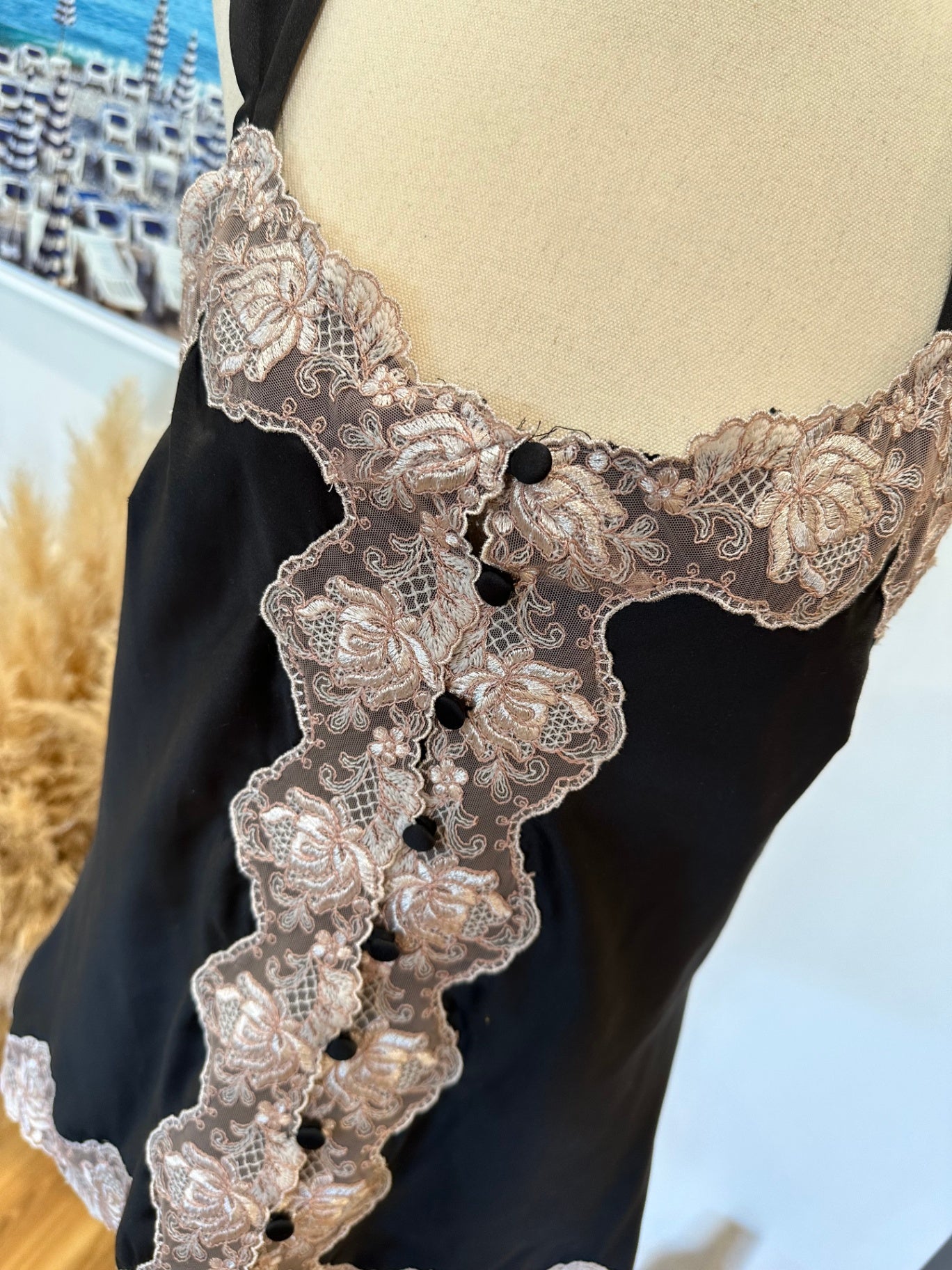 Lovable - Lace Camisole - Small / Medium - Black and beige