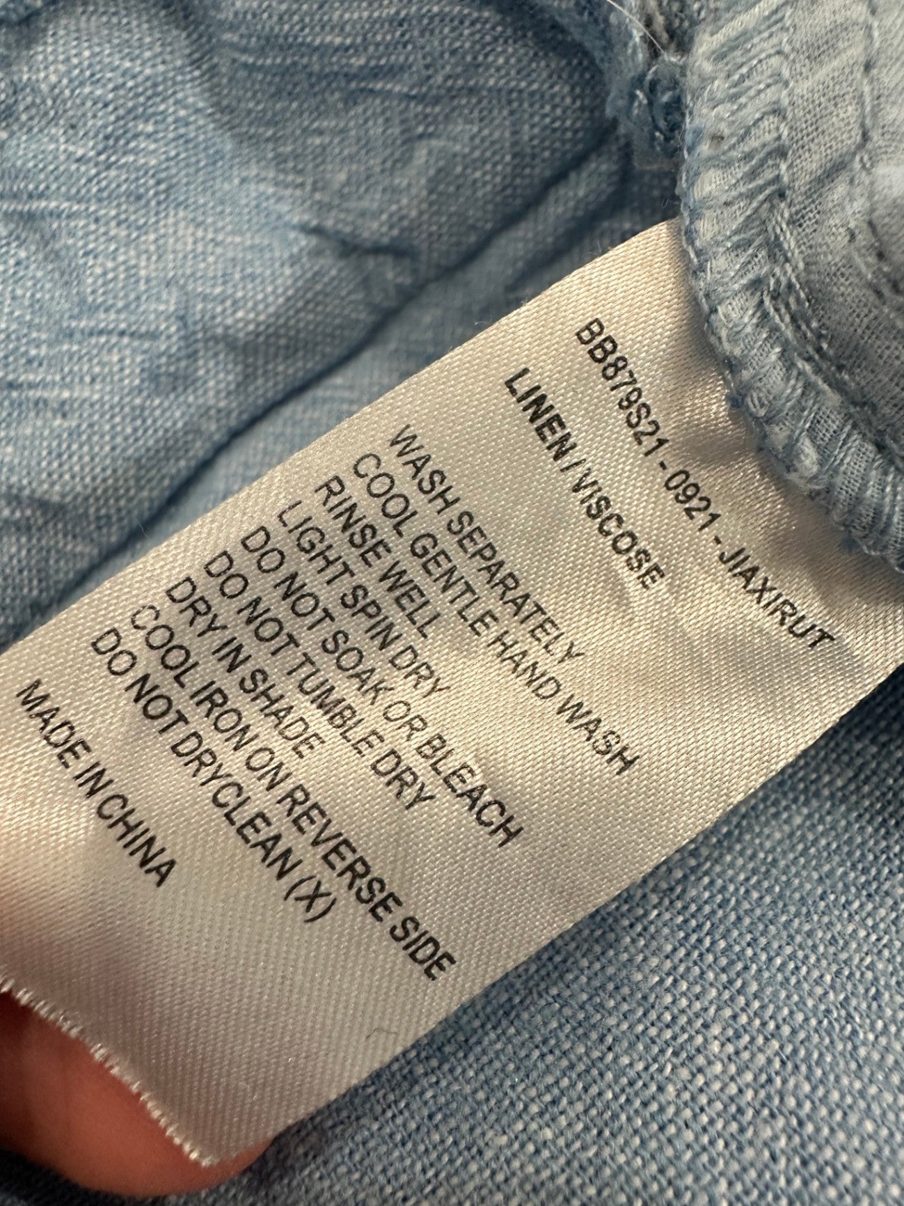 Betty Basics - Linen Blend Wide-Leg Pants - Size 12 - Light Blue