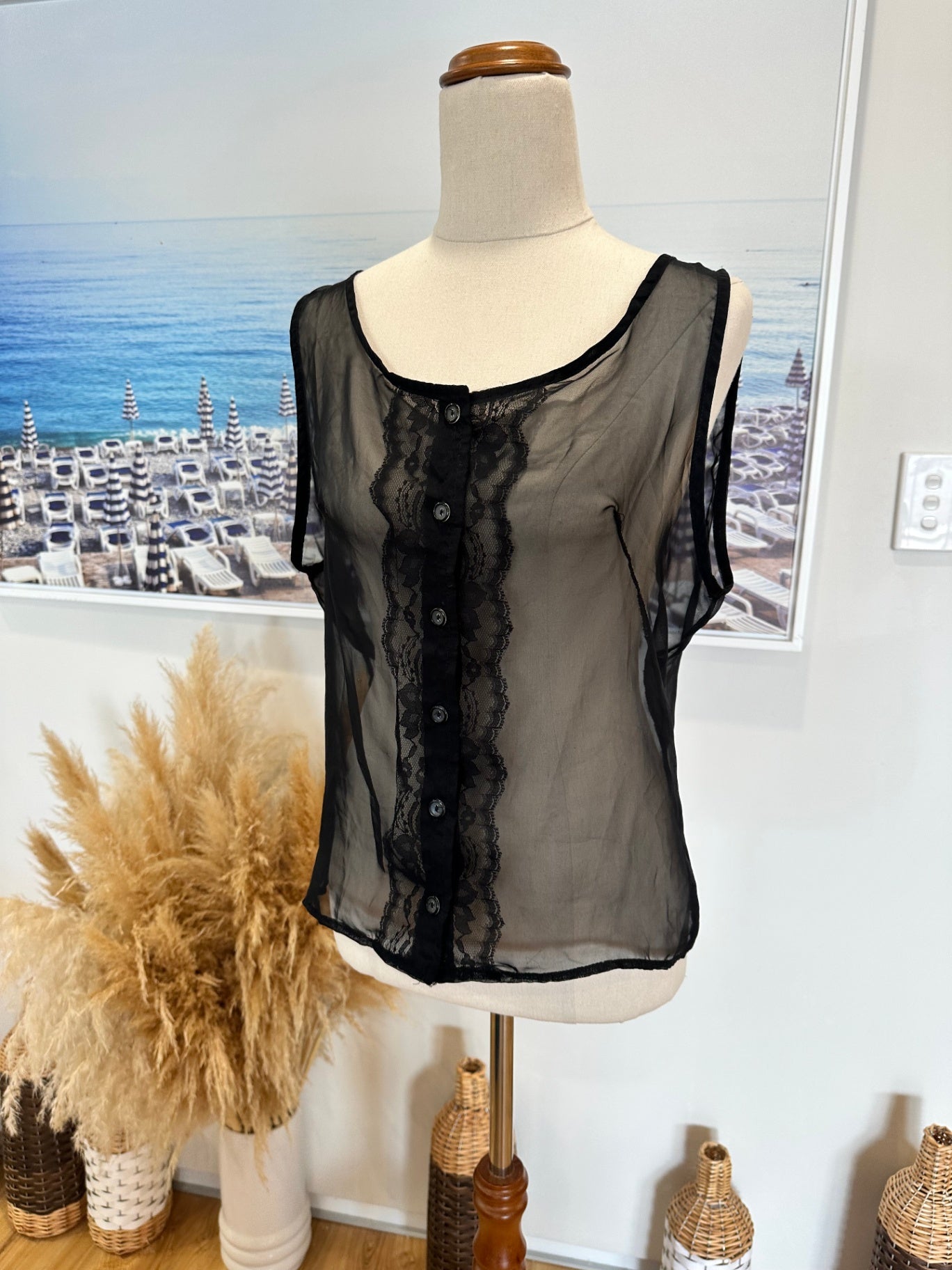 CLE Paris - See-through Top - Small / Medium - Black