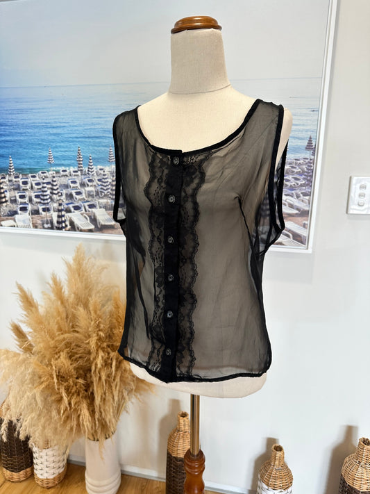 CLE Paris - See-through Top - Small / Medium - Black