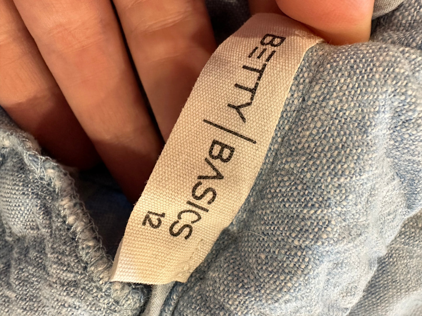 Betty Basics - Linen Blend Wide-Leg Pants - Size 12 - Light Blue