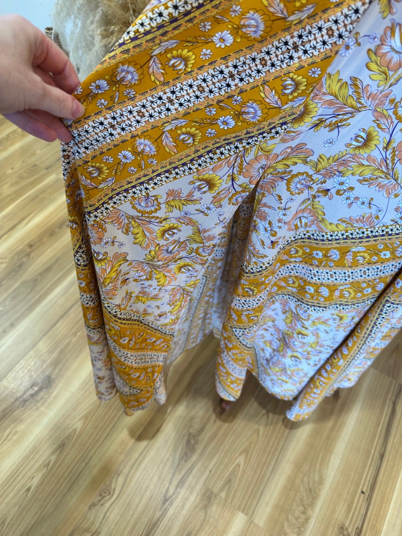 Jaase - Maxi Dress - Small - Yellow and pink