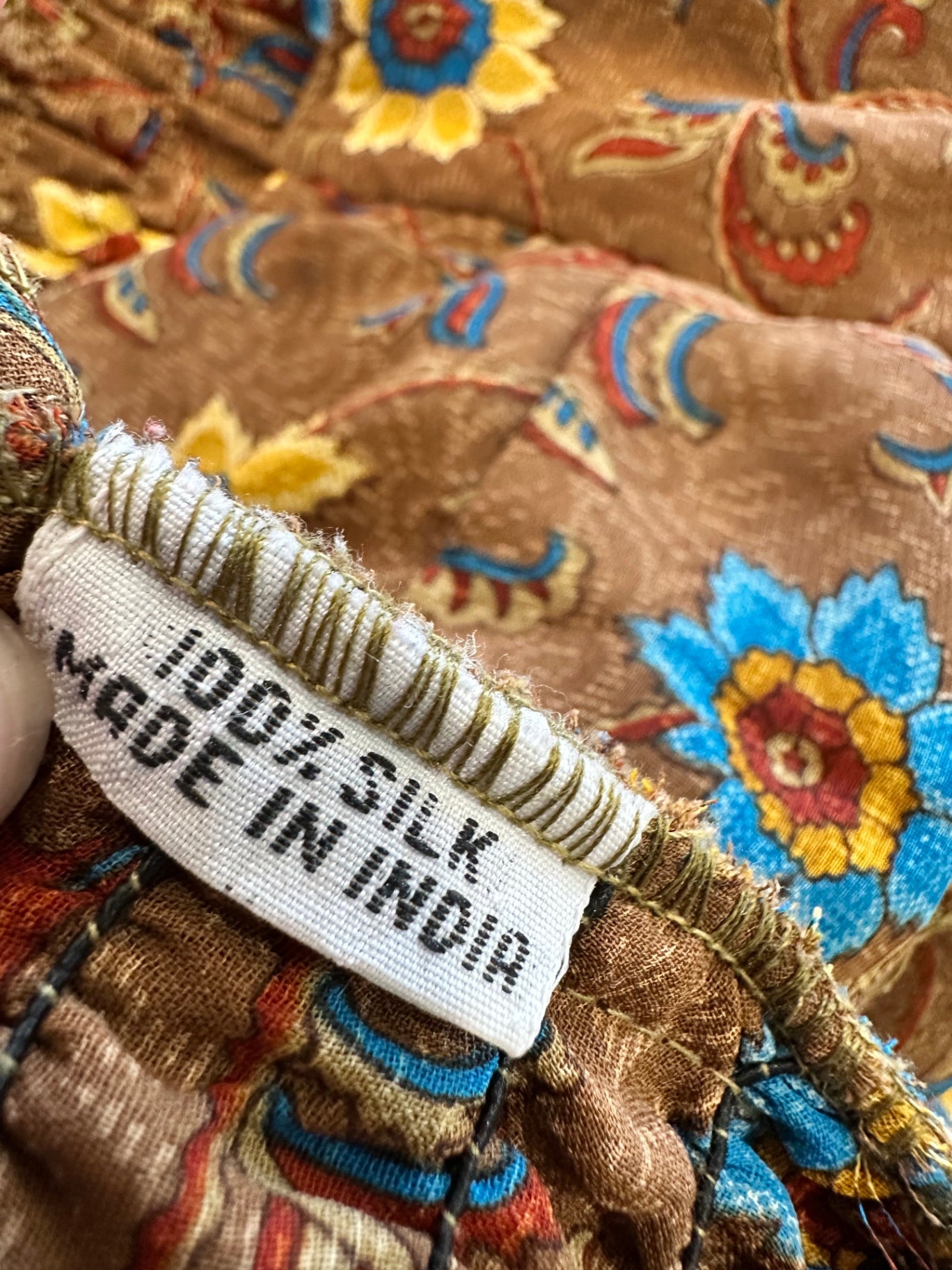 Karmasauticals - Bohemian Halterneck Dress - One Size - Brown with blue 