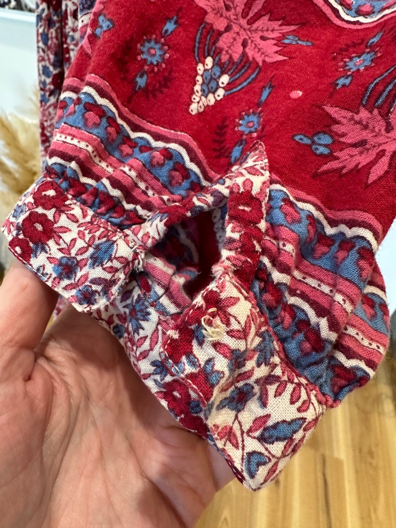 Bohemian Dress - 100% Cotton - Size 12 - Red and multicolour